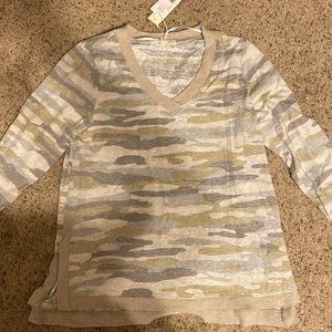 Long sleeve, camo print womens tshirt